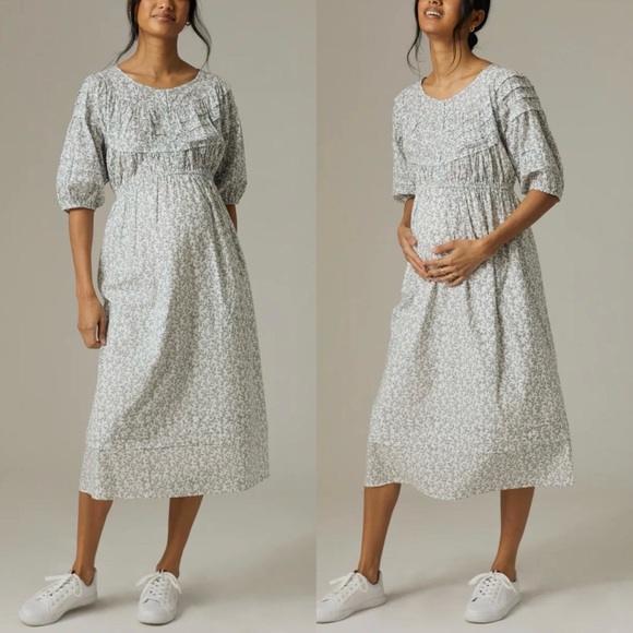 A Pea in the Pod Cotton Voile Tiered Maternity Dress - Picture 1 of 11